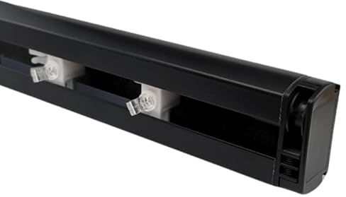 time4blinds - Schiene für Lamellenvorhang - Komplettes Set mit Lamellenwagen & Steuermechanismus mit Perlenkette - Leichtes Verschieben der Lamellen - Kompaktes, modernes Profil - Schwarz, 1300mm