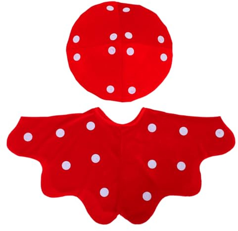 HEMOTON Pilzkostüm Für Erwachsene Und Kinder Pilz-Kostüm Hut Und Umhang Set Für Cosplay Bühnenauftritte Und Weihnachtsfeiern 1 Satz