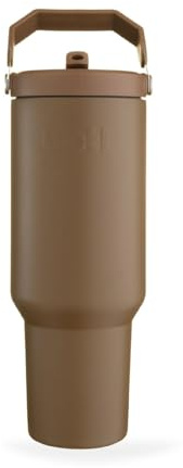 One Green Bottle – Tumbler Stainless Steel Leakproof Bottle with Triple-Walled Vacuum Insulation, 35oz 1000ml Sports Cap with Internal Straw (Cacao)