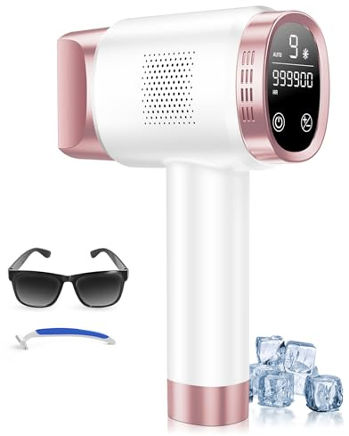 Beauris IPL Laser Hair Removal Device for Women Men, Painless Ice-Cooling Hair Remover Machine, 3 Functions, 9 Levels, At-Home Salon & Long Lasting Results for Face Bikini Line Armpits Leg Body, Rose
