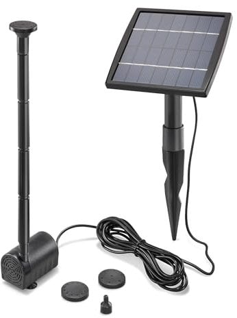 Pompe de bassin professionnelle Esotec 101905 - 1,5 watt - Kit complet - Alimentée par énergie solaire - Débit : 140 l/h - Hauteur de refoulement : 80 cm