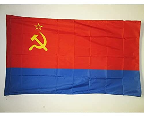 AZ FLAG Bandiera Repubblica SOCIALISTA Sovietica Ucraina 1918-1991 90x60cm - Bandiera RSS di Ucraina 60 x 90 cm Foro per Asta