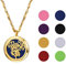 PROSTEEL Pendentif Diffuseur Parfum Femme Plaqué Or Collier Médaillon Fleur Rose Aromathérapie