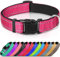 Joytale Collier pour Chien en Nylon avec Bande Réfléchissante,Collier Rembourré Classique pour Grande Chien,Rose Vif,L