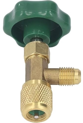 Reporshop - Valvola di Servizio per Bombole di Gas Isobutano R600a, R290 e R436v - Connessione Femmina 7/16 X Maschio Sae 1/4 - Compatibile con Sistemi di Refrigerazione e Aria Condizionata