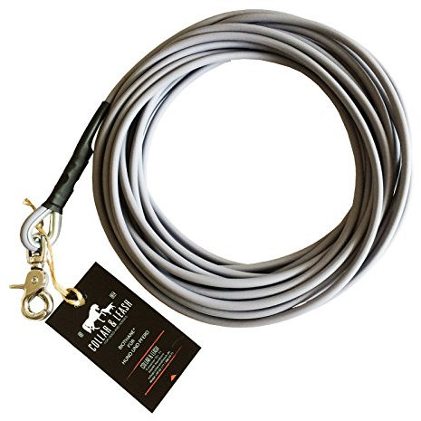 Schleppleine Trainingsleine für Hunde, robust, wetterfest, aus runder BIOTHANE® - Coated 6 mm - [10 m] - grau - GY523