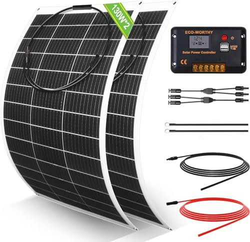 ECO-WORTHY Kit di pannello solare flessibile da 260 Watt