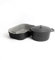 MasterClass Set of Gift-Boxed Cast Aluminium Casserole Dish 24cm/4 Litre, Roasting Pan, Black, 34cm