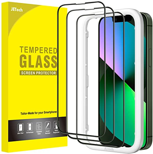 JETech Verre Trempé à Couverture Complète pour iPhone 13 mini 5,4 Pouces, Bord Noir Integrale Film en Protection Écran avec Outil d'Installation Facile, Transparent HD, Lot de 3