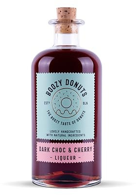 BOOZY DONUTS Dark Choc And Cherry Likör | Dunkle Schokolade & Kirsche | Flüssiges Dessert | Pur Auf Eis Mit Kaffee Oder Im Cocktail | Vegan | 17% Vol. (0,5l)