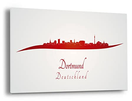 Hustling Sharks® Wandbild Stadtmotiv als XXL Wandbild Dortmund - Querformat, Stadt Bilder, Wandbild Stadt, Bild Dortmund, Dortmund Bild, Dortmund Skyline Bild, Wanddeko XXL, Deko (45x30cm)