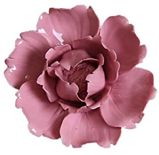 Levemolo Keramische Wanddekoration Blütenarrangement Dreidimensionale Kunstblume Für Wand Als Schlafzimmer Wohnzimmer-deko Künstliche Pfingstrose Purpurrot Kleines Format