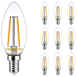 Noxion Mehrfachpackung 10x Lucent LED E14 Kerze Fadenlampe Klar 2.5W 250lm - 827 Extra Warmweiß | Dimmbar - Ersatz für 25W