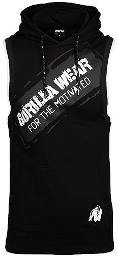 Gorilla Wear Loretto Hooded Tank Top Herren Bodybuilding Gym Fitness (DE/NL/SE/PL, Alphanumerisch, 4XL, Regular, Regular, Schwarz)