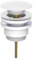 Vanne de vidange universelle pour lavabos et bidets avec système Click Clack, installation simple et options de bouchon, compatible avec trop-plein et sans trop-plein. (BLANC MATE)