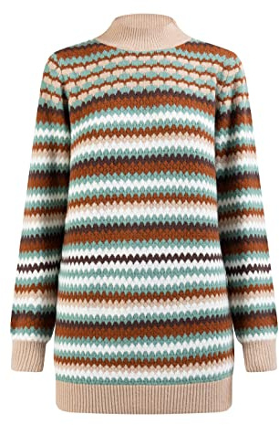 aleva Women's Strick Pullover, Tanne Mehrfarbig, XL/XXL