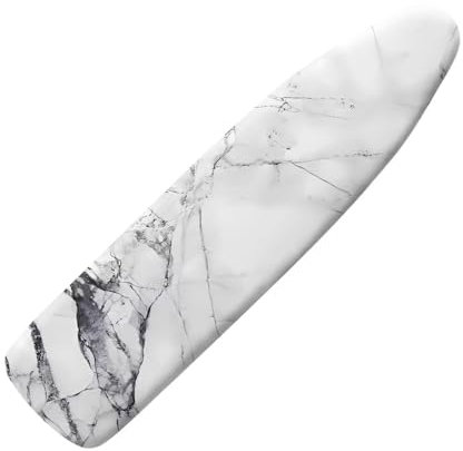Darisoco Marble Black White Ironing Board Cover and Pad Iron Pad Covers Resist Scorching and Staining Standard Boards Hook and Loop Fastener Strap