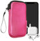 kwmobile Handytasche für Smartphones XXL - 7 - Neopren Handy Hülle Metallic Pink - Handy Tasche 17,7 x 8,5 cm Innenmaße