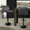 ML-Design Barhocker 2er Set, Bezug aus Samt, Grau, Gepolsterter Barstuhl mit Rückenlehne und Fußstütze, Tresenhocker höhenverstellbar 63-83cm, 360° drehbar, Bistrohocker Hocker Drehstuhl Barstühle