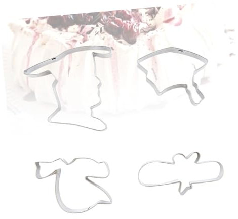 Zerodeko 4 Stücke Graduation Arzt Kleid Hut Cookie Set Edelstahl Backform Nicht-zu Entformen