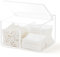 WORHE Acrylic Qtip Holder Dispenser with Lidlid 2 In1 Sections, Used for Bathroom Organizer, Cotton Swab and, Container Storage Box, Makeup Case Stick Stand Storagebox DP004