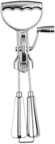 2024 Nuovo Upgarded Manuale Mixer Manovella Frusta Uova Frusta, Frusta Rotante in Acciaio Inox a Doppia Testa con Manovella, Frusta a Mano In Acciaio Inox Risparmio Di Lavoro per Casa