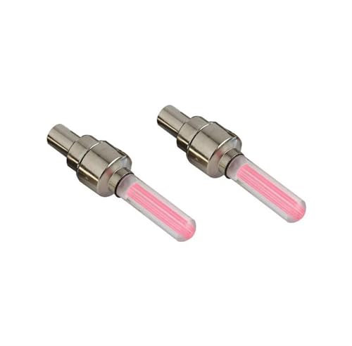 BMX Fahrrad Lichter - 2 Stück Reifen Ventilkappe Taschenlampe für Auto, Motorrad, Radspeichen - Zubehör (Rot)