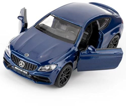 imtfzct 1/36 Mercedes-Benz C63 S AMG Spielzeugauto,Kinder Spielzeugauto mit Pull Back Funktion, sammelbares Modellauto aus Leichtmetall, Geburtstagsgeschenk für Jungen und Mädchen (blau)