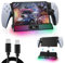 AriKroii Stazione di Ricarica per PS Portal Remote Player, Supporto di Ricarica per PS5 Portatile,caricatore Magnetico Type-C per Playstation Portal con luce RGB (supporto rimovibile)(nero)