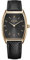 BURKER Damenuhr Grace, Oval Damen Armbanduhr Lederarmband Edelstahl Analog Quarz 3-ATM Wasserdicht - 25 mm - Schwarz Schwarz Leder