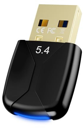 USB Bluetooth Adapter, RENGOGA 5.4 Bluetooth Adapter PC EDR Bluetooth Stick für Windows 11/10/8.1/7, Bluetooth Dongle für PC Laptop Kopfhörer Tastatur Maus Plug and Play Controller Headset Desktop