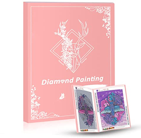 Diamond Patinting Portable Storage Folder, Diamond Painting Album A3, Diamond Art Storage Book, rose, 43.5cm x 32cm, Album 01