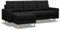 Mebligo - Ecksofa mit Schlaffunktion und Bettkasten Elma, Eckcouch Universelle Seite, Sofa L Form (BxTxH) 223 x 140 x 88 cm, Couch Wohnzimmer, Ecke Sofa, Schwarz (Lux 23)