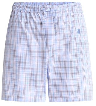 El Búho Nocturno Bas Pyjama Homme Court Popeline à Carreaux Pantalon Pyjama Homme, 100% Coton, Bleu 8545, XL