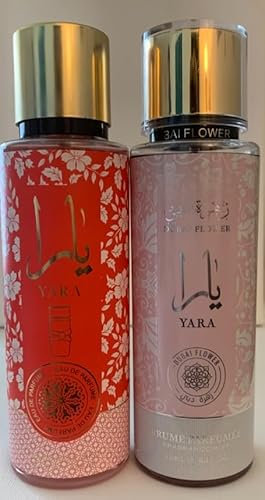 Lot de 2 Brumes Parfumée| Eau de Parfum Yara Candy et Yara 2x250 ml Femme Parfum Oriental de Dubaï |Longue Durée