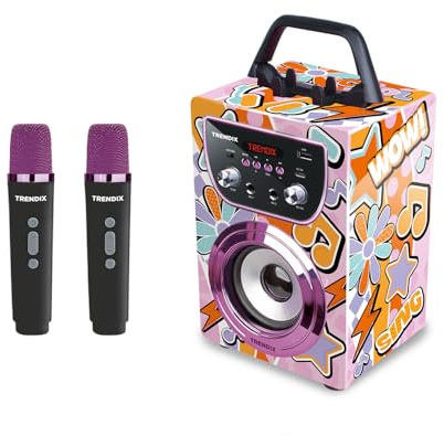 Trendix - Karaoke Maschine Kinder Magic Melody | Karaoke Anlage Mit 2 Mikrofonen | Musikbox Kinder Radio Fm, USB, Bluetooth Und Sd | Kinder Musikbox | Geschenk Mädchen 6 Jahre