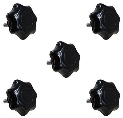 POWERTEC 5 Pack 5/16-18 7 Star Knobs with 1 Threaded Stud, Thumb Screw Knobs with Bolts for Lawn Mower, Umbrella Base, Woodworking Tools & Jigs, Clamps (71073)
