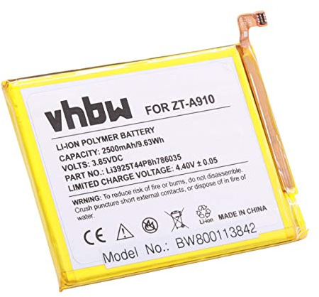 vhbw Akku kompatibel mit Vodafone Smart Prime 7 | Handy Smartphone Telefon (2500 mAh, 3,85 V, Li-Polymer)