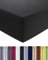 Entspanno Luxus Topper Spannbettlaken 180x200 bis 200x220cm - Aus Premium Jersey - Ideal für Wasser- & Boxspringbetten bis 10 cm Höhe - Schwarz