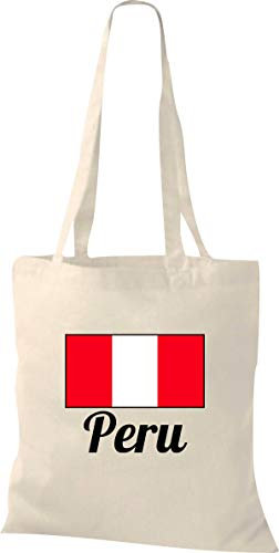 Shirtinstyle Stoffbeutel Baumwolltasche Länderjute Peru, Tasche Beutel, Farbe Natur