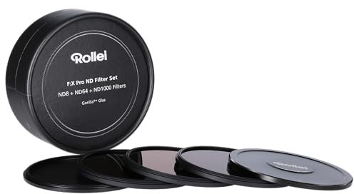 Rollei F:X Pro ND Filterset (ND 8, ND 64, ND1000) Neutraldichtefilter Set mit 3 Graufiltern (112mm), Size:58 mm