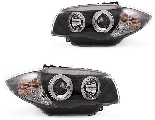 Scheinwerfer Set 1er E87 Bj. 04-11 klarglas/schwarz Angel Eyes SONAR
