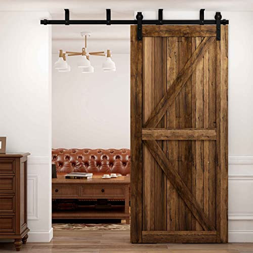 13FT/3.96M Deckenhalterung Schiebetür für Scheunentore, L-förmiges Halterungssystem, Passend für 60 cm breite, eintürige Verkleidung