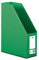 D.RECT Kunststoff-Organizer, Zeitschriftenhalter, Stehsammler mit Sichtfenster zum Beschriften PVC A4 90mm, zusammenlegbar, Grün