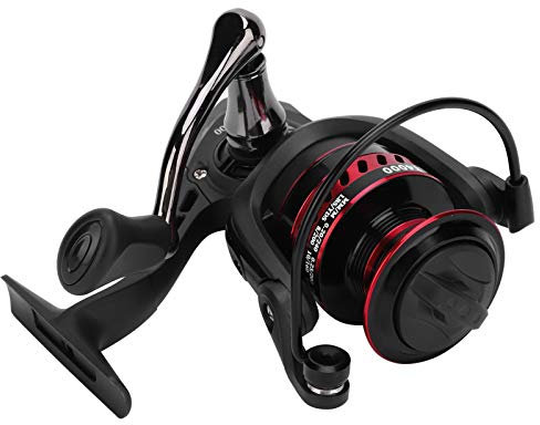 LT4000 Metall Sea Rod Spinnrolle Tragbare Angelschnur Rolle Schaukelfloß Angelzubehör(rot schwarz)