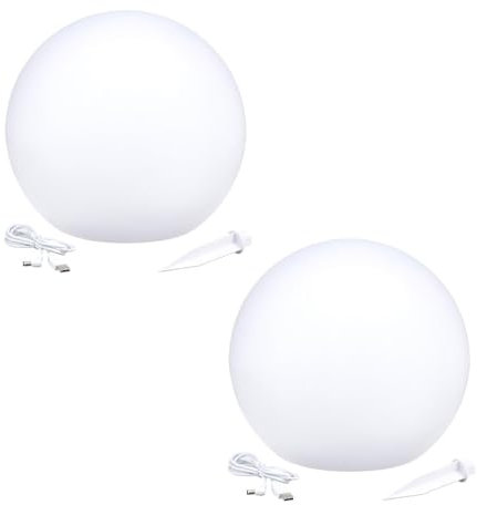 Lot de 2 Boules lumineuses solaire flottante à piquer ou à poser LED blanc/multicolore SOLSTY ∅30cm