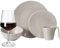 Melamin Camping Geschirr Set 4 Personen Coffee Design 16 Teilig + Milano Gläser Rot Weingläser Tafelgeschirr Picknick BBQ Kochgeschirr