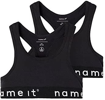 NAME IT Mädchen Nkfshort Top 2p Noos Unterhose, Black/Pack:w/ Black, 146 EU