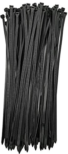 Kabelbinder, extra lang, 400 mm x 7,6 mm, selbstsichernde Nylon-Kabelbinder, Schwarz, 100 Stück
