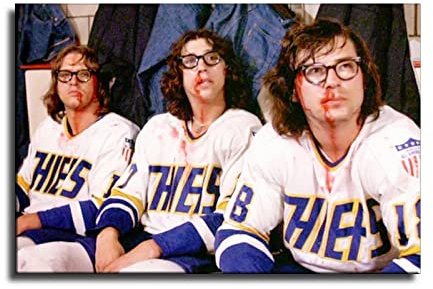XOO Slapshot Slap Shot Hanson Brothers Charlestown Leinwand-Kunst-Poster und Wandkunst-Bild, moderner Familien-Schlafzimmer-Deko-Poster, 40 x 60 cm